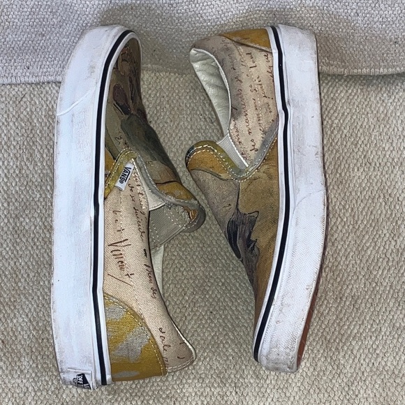 Van Gogh Museum Vans Slip-On canvas Sneakers Skull Art size 7 men’s 8.5 women’s - Picture 11 of 16